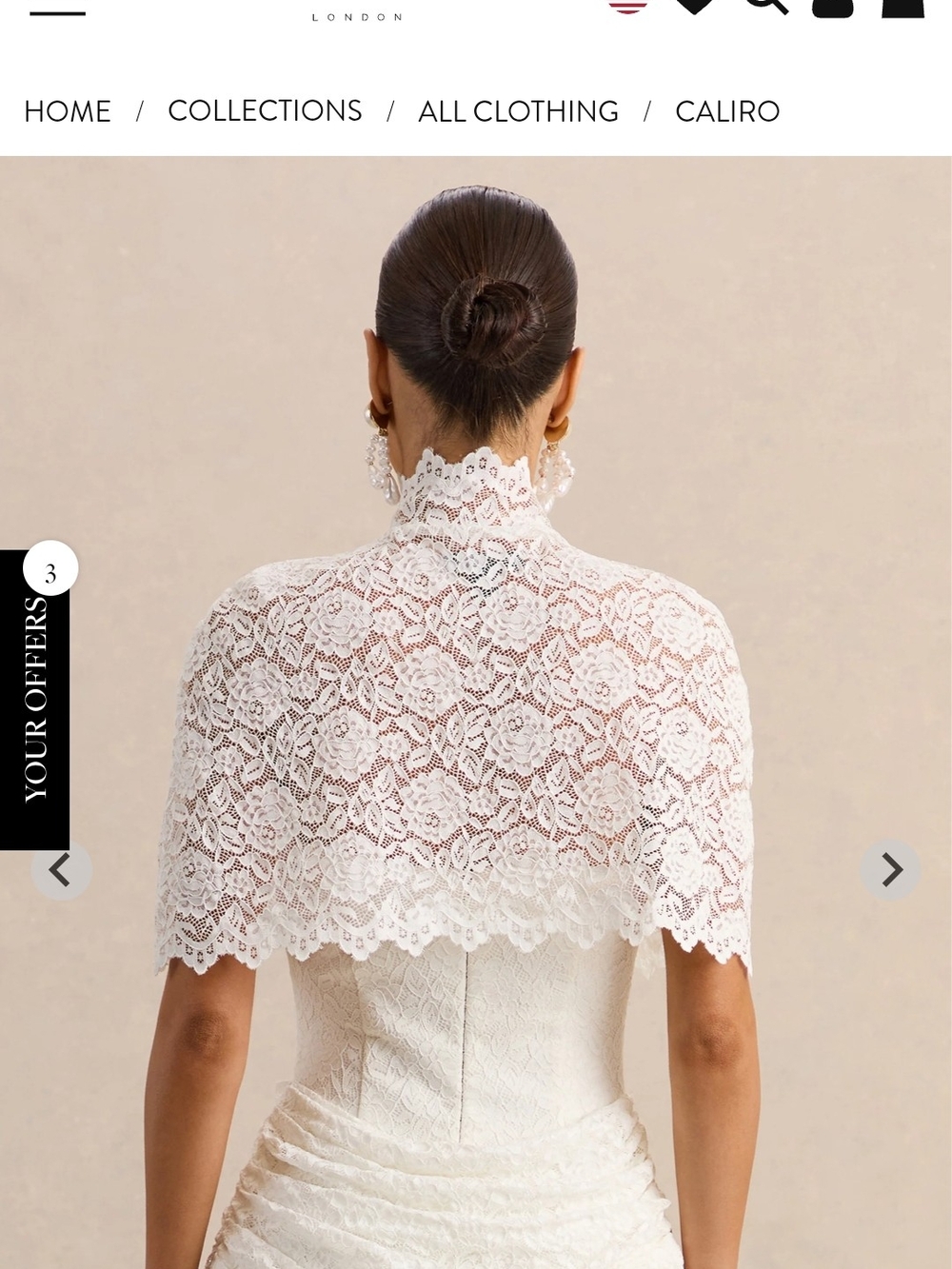 Club L London White Lace Bolero - Picture 2 of 5